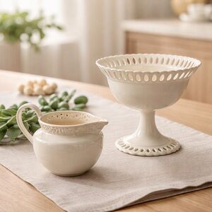 I. Godinger & Co. Compote Pedestal Bowl & Creamer Set